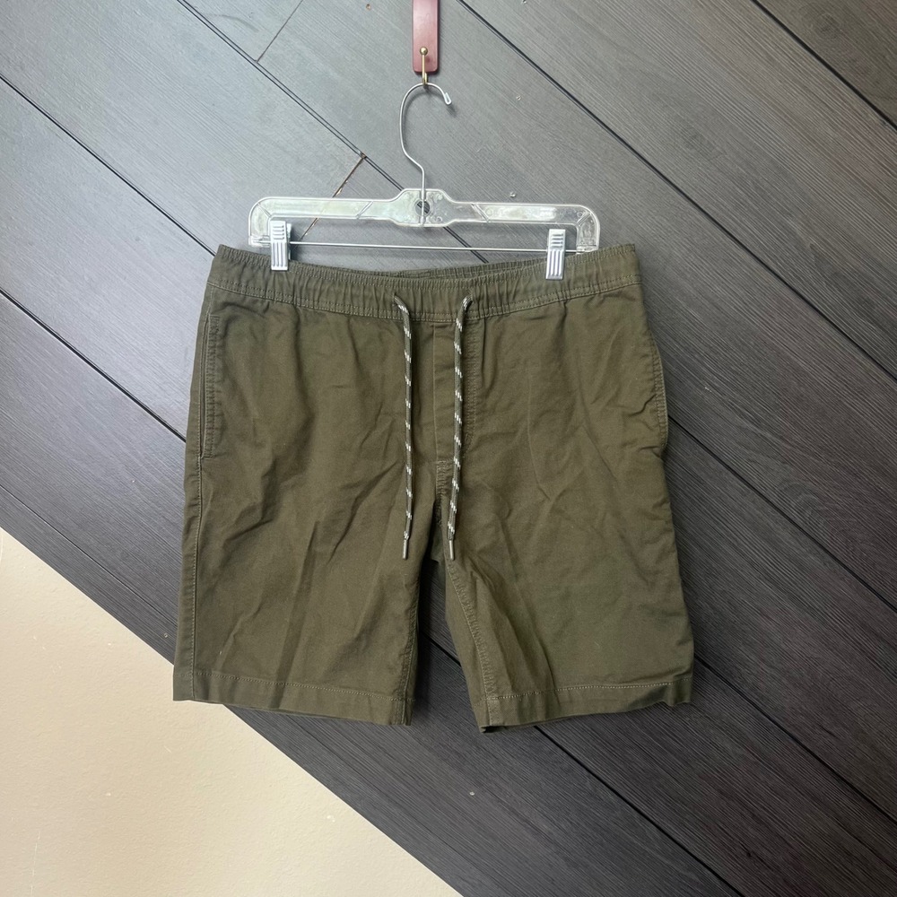Buffalo David Bitton Men's Drawstring Shorts M Olive Casual Stretch Streetwear